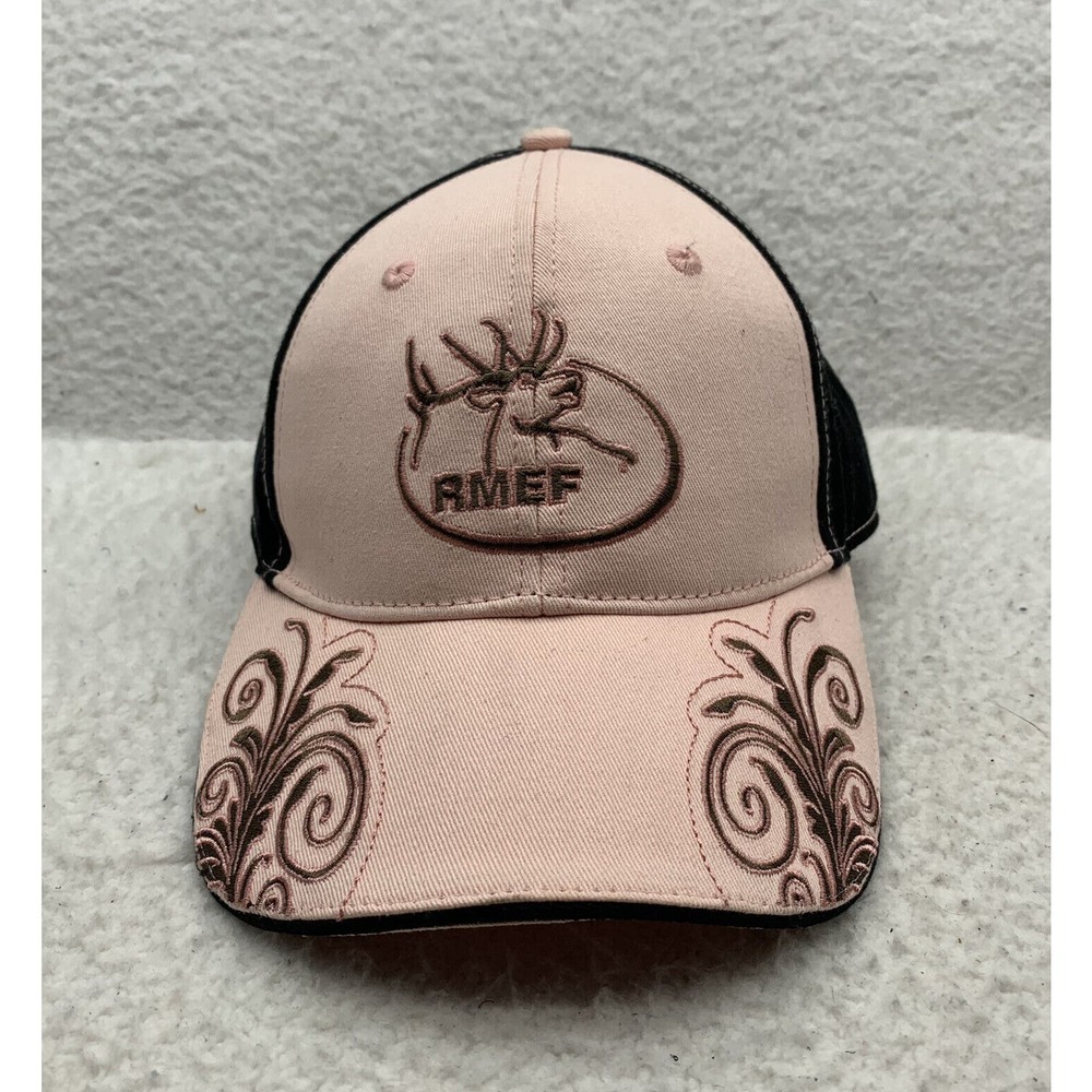 RMEF Baseball Hat Womens OSFM Rocky‎ Mountain Elk Foundation Pink Black Hunting
